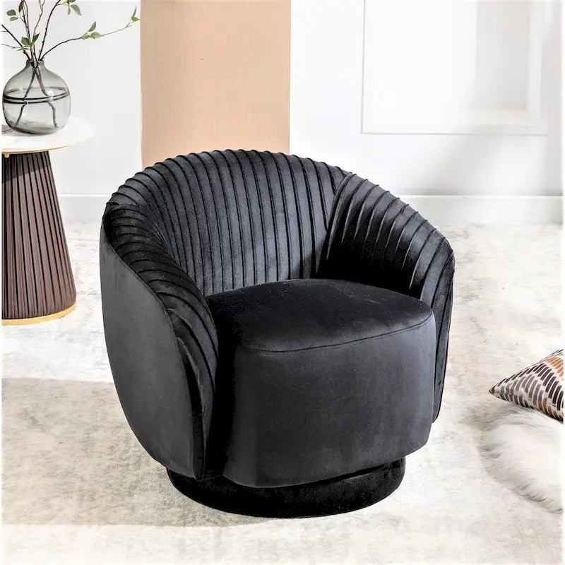 Small Milvo Velvet Swivel Barrel Chair