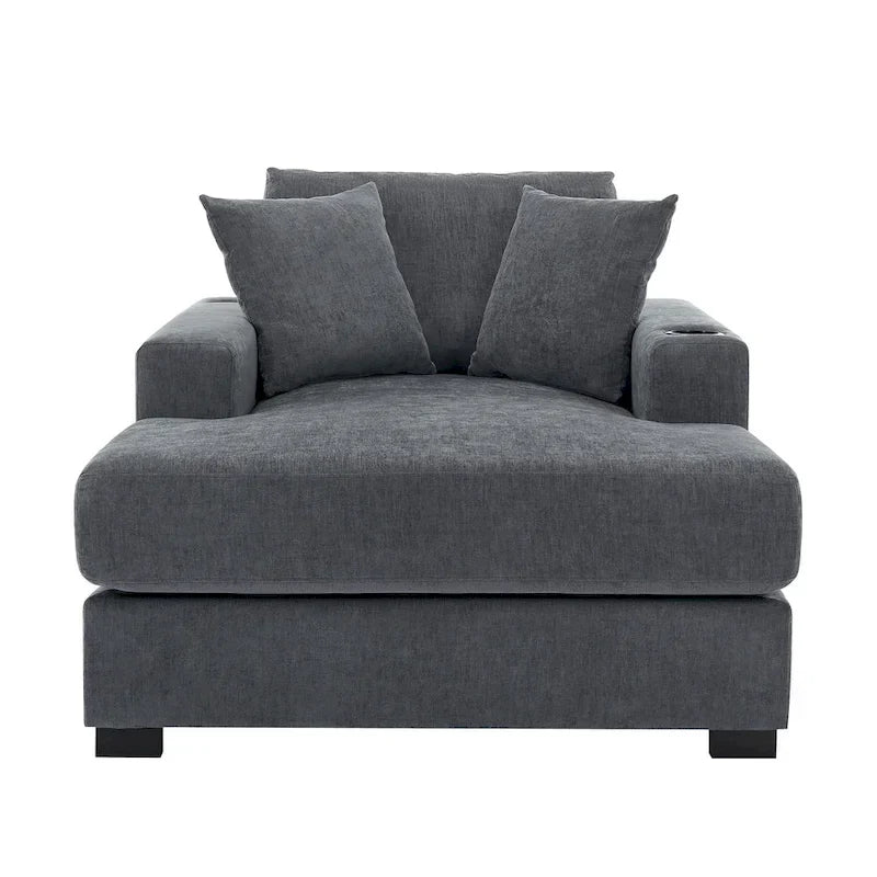 Three sizes Oversized Chaise Lounger with Pillows