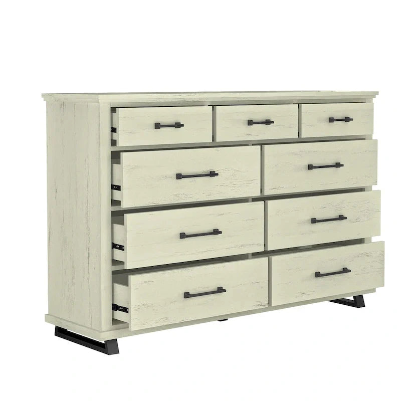 Farmhouse 4-Piece Bedroom Set - 2 Nightstand, 1 Chest and 1 Dresser