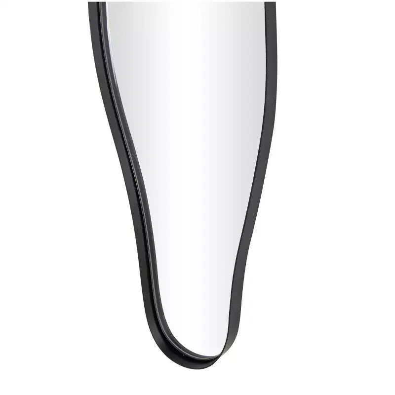 Specchio da Parete Nero in Metallo Sottile Astratto Ondulato 59"x12" - Olivia & May: Stile Contemporaneo, Nessun Montaggio Richiesto, Include Ferramenta