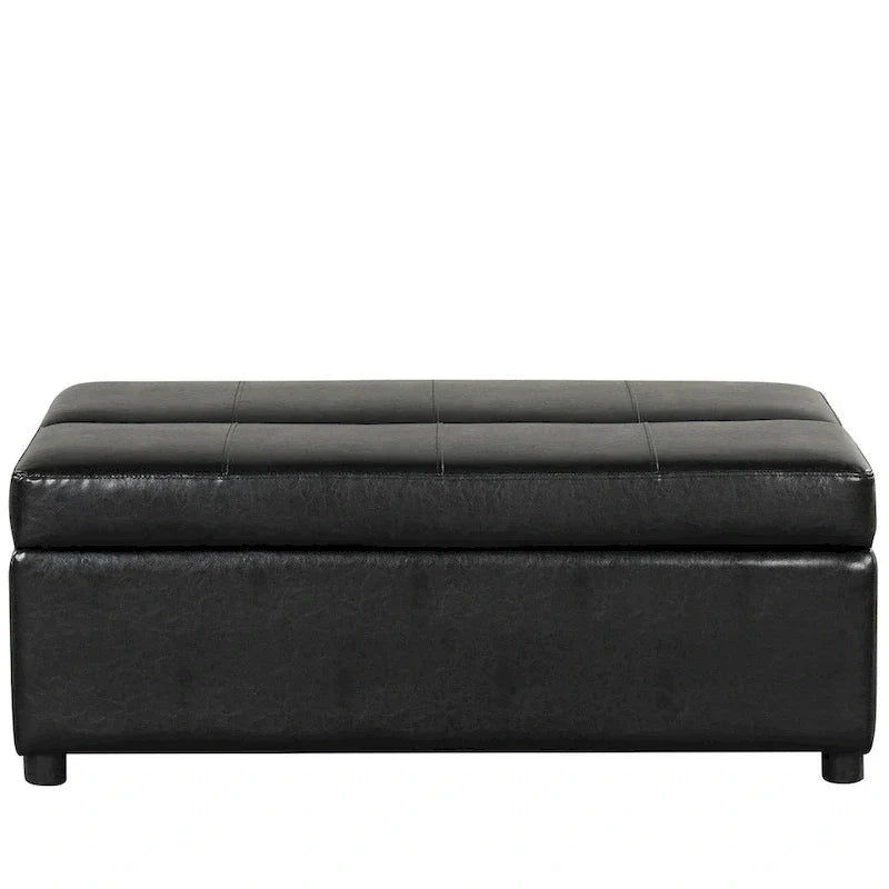 Twin Size Folding Pull out Ottoman Sleeper Bed with Mattress Convertible Guest Bed, PU Upholstered Sleeper Sofa