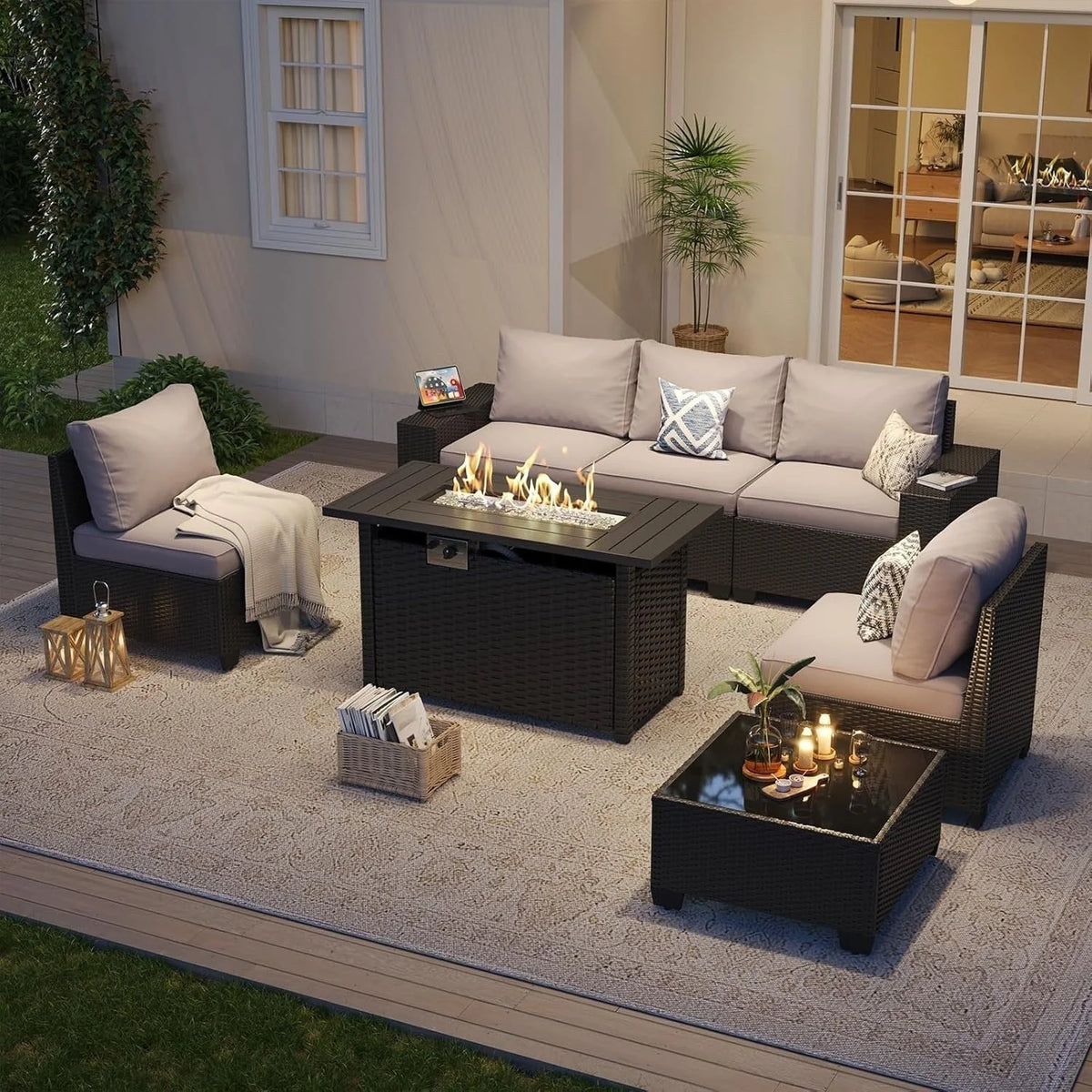 Outdoor Patio Furniture Sets with 4in Thicken Cushion