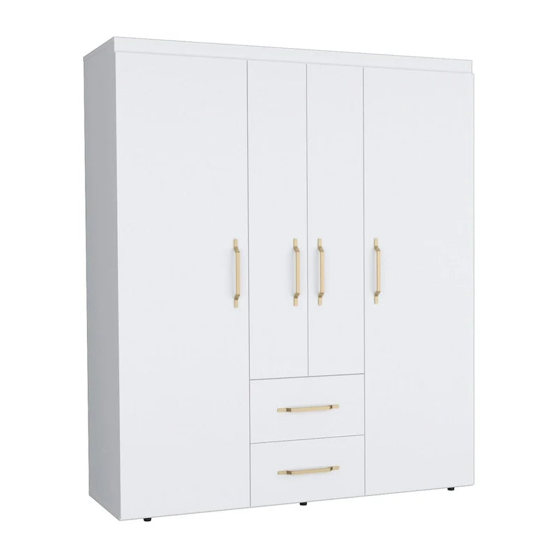 Bariloche Armoire with Hanging Rods, Shelves, 2 Drawers