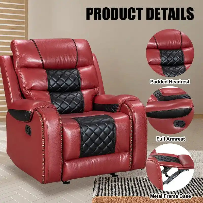 Big Size Faux Leather American Design Recliner Chair for Living Room