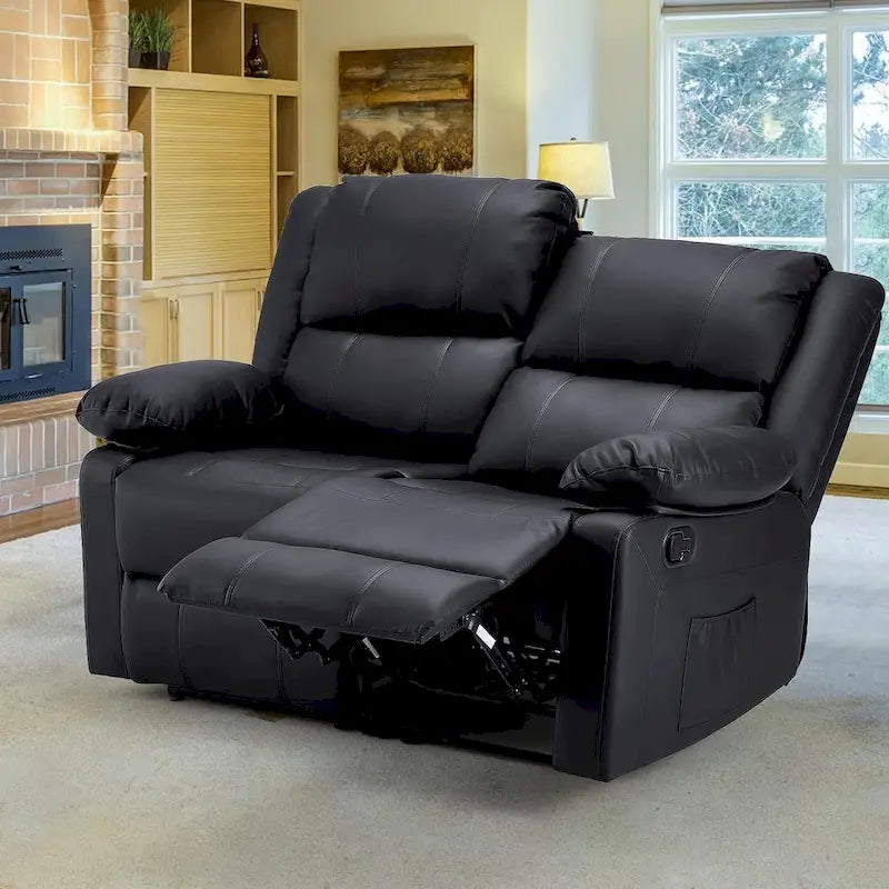 2-Seater Recliner Loveseat with Heat and Massage Function