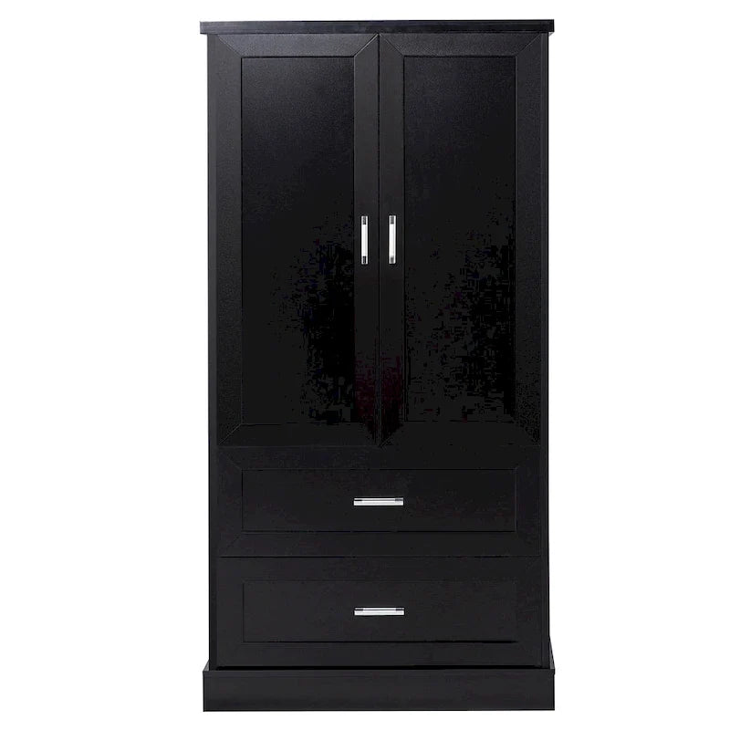 Tall Bathroom Storage Cabinet, Cabinet with Two Doors and Drawers, Adjustable Shelf, MDF Board