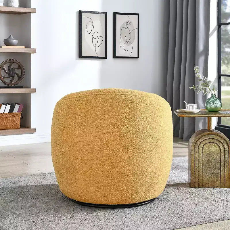 Poltrona a botte girevole Roundhill Furniture Galleria 360 in finta pelliccia di montone