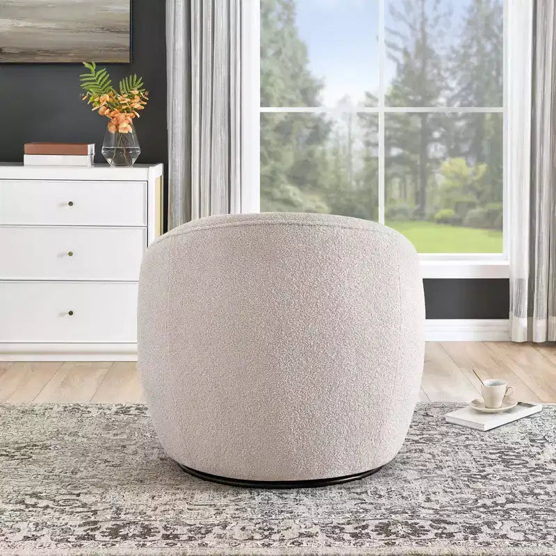 Poltrona a botte girevole Roundhill Furniture Galleria 360 in finta pelliccia di montone