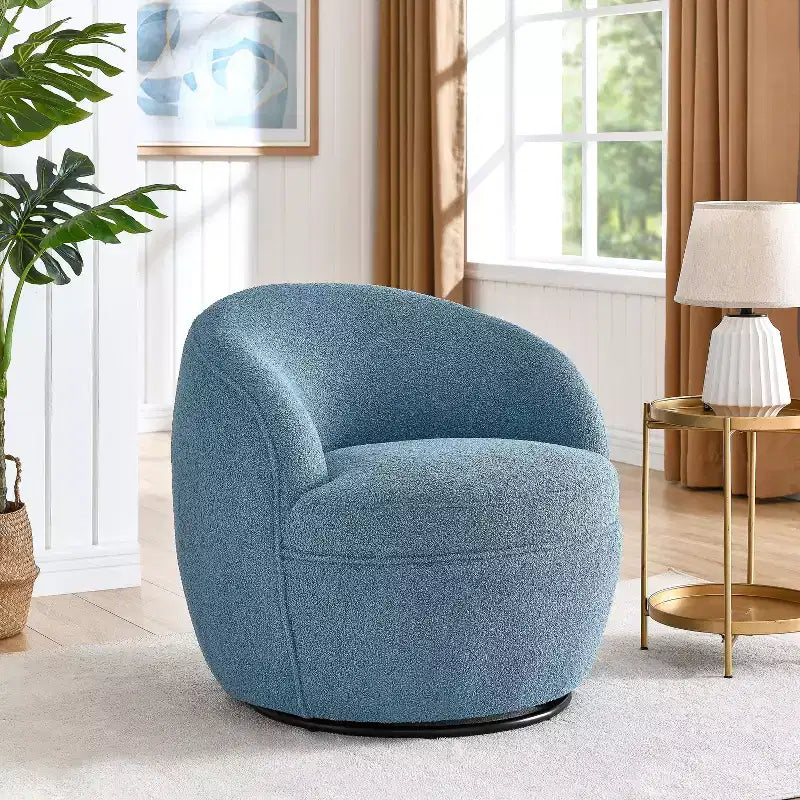 Poltrona a botte girevole Roundhill Furniture Galleria 360 in finta pelliccia di montone