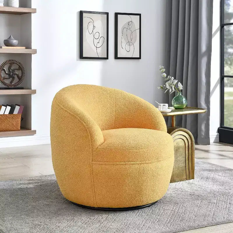 Poltrona a botte girevole Roundhill Furniture Galleria 360 in finta pelliccia di montone