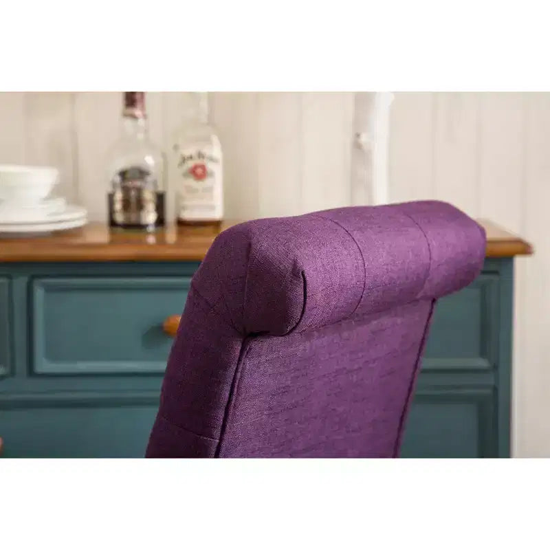 Sedie da pranzo Parsons imbottite in legno massello Roundhill Furniture Habit, viola, set da 2