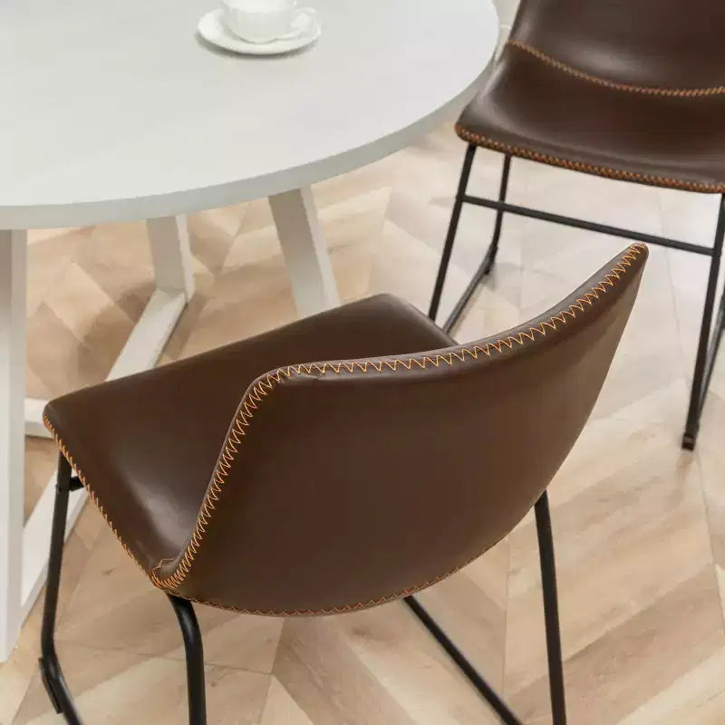 Roundhill Furniture Varna Set da pranzo rotondo, tavolo da pranzo a cavalletto con 4 sedie eleganti, 5 pezzi