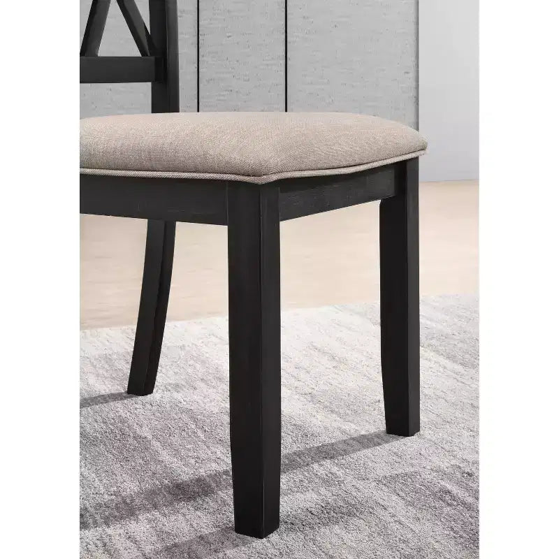 Set da pranzo Roundhill Furniture Arroyo, tavolo da pranzo Hairpin con 4 sedie con schienale a croce e panca, nero intenso, 6 pezzi