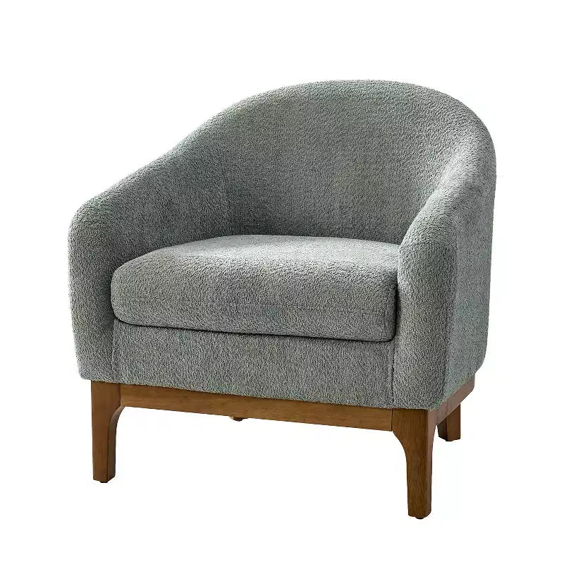 Poltrona Kiian Boucle con gambe in legno massello | HULALA HOME