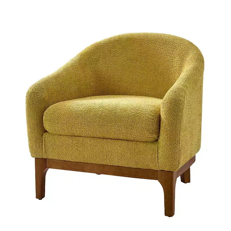 Poltrona Kiian Boucle con gambe in legno massello | HULALA HOME