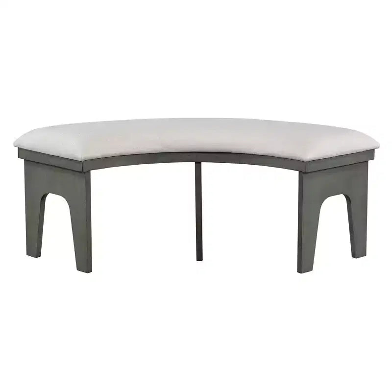 Whisen Set da pranzo rotondo Rustic Charm 5 pezzi con 3 sedie imbottite e panca curva per sala da pranzo, cucina