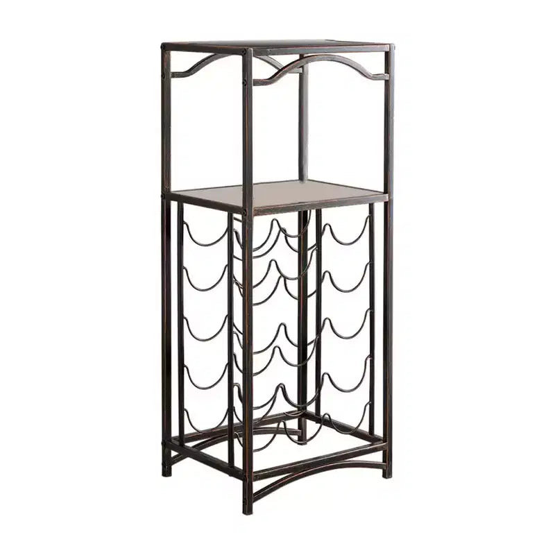 Kings Brand Furniture Biola Portabottiglie in Metallo da 15 Posti, Organizzatore, Rame Spazzolato