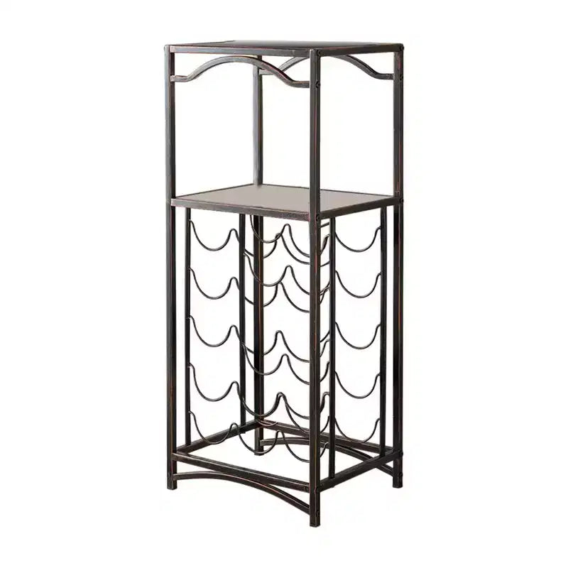 Kings Brand Furniture Biola Portabottiglie in Metallo da 15 Posti, Organizzatore, Rame Spazzolato