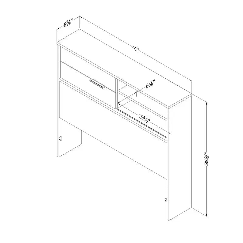 Testata per letto singolo per bambini in truciolato laminato HomeStock con contenitore