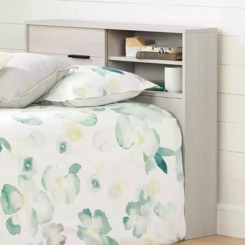 Testata per letto singolo per bambini in truciolato laminato HomeStock con contenitore