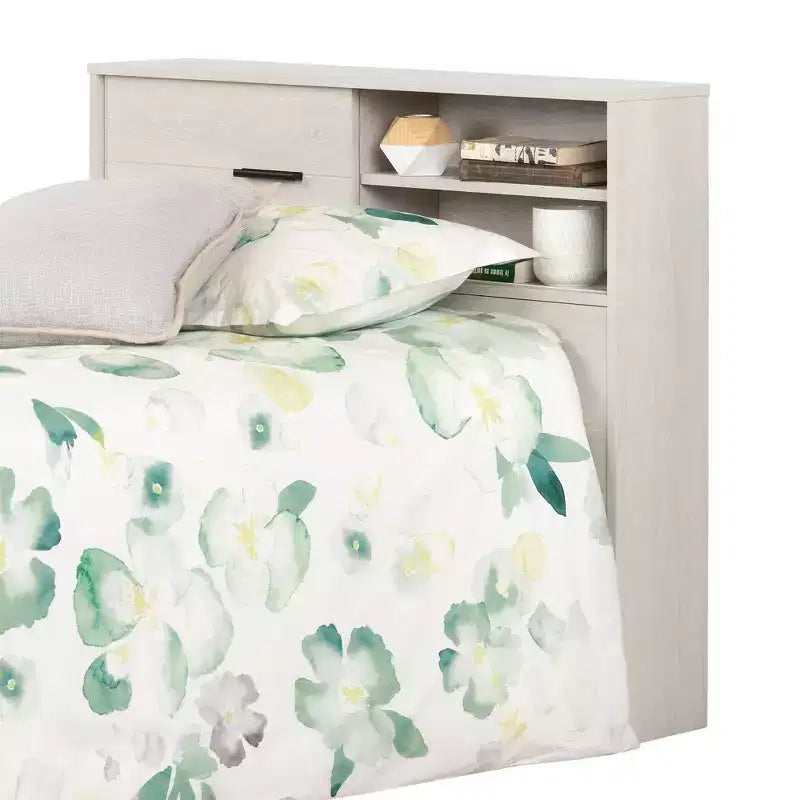 Testata per letto singolo per bambini in truciolato laminato HomeStock con contenitore