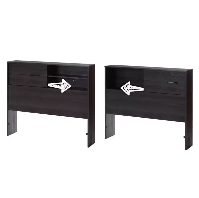 Testata per letto singolo per bambini in truciolato laminato HomeStock con contenitore