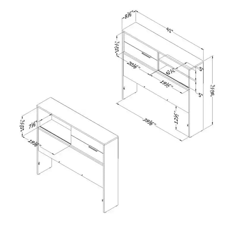 Testata per letto singolo per bambini in truciolato laminato HomeStock con contenitore
