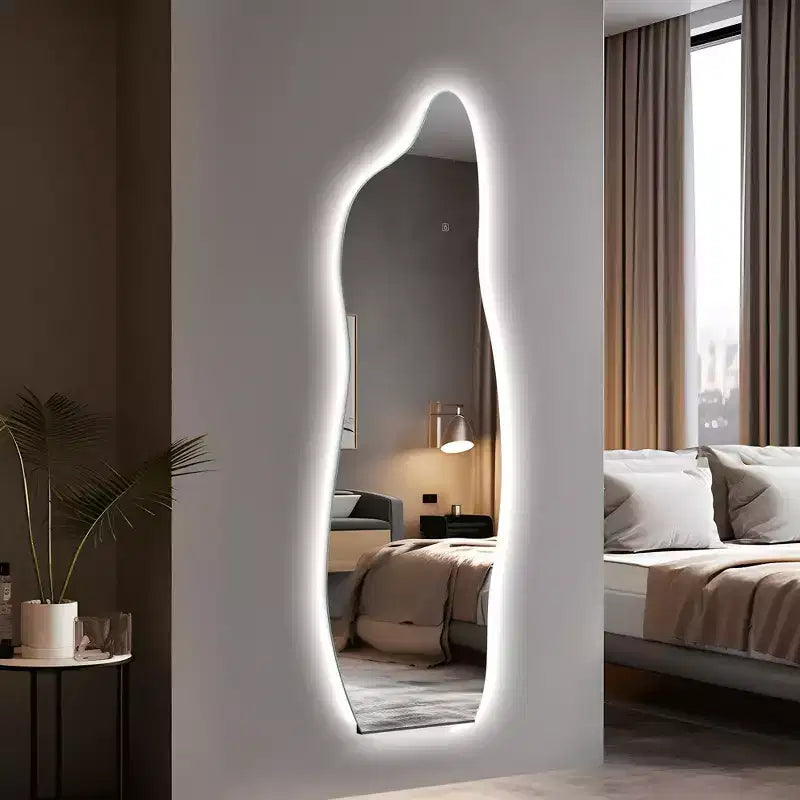 PexFix 61 cm L x 160 cm A Specchio Irregolare a Figura Intera Argento