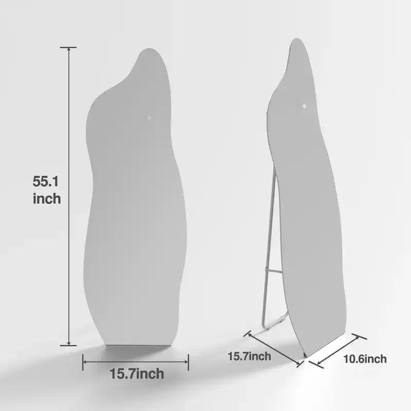 PexFix 61 cm L x 160 cm A Specchio Irregolare a Figura Intera Argento