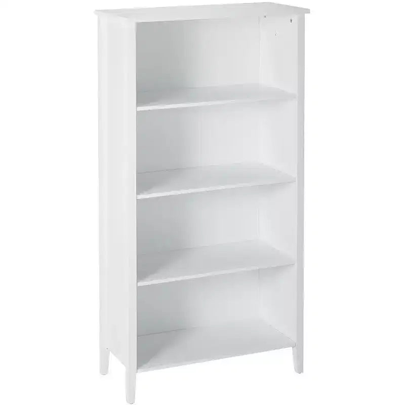 Kings Brand Furniture Libreria a 4 Ripiani in Legno Finitura Bianca