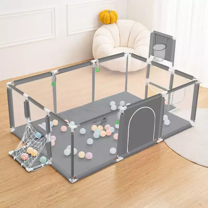 GOTGELIF 71x48 Box per Bambini a 4 Pannelli, Portatile, con Canestro da Basket
