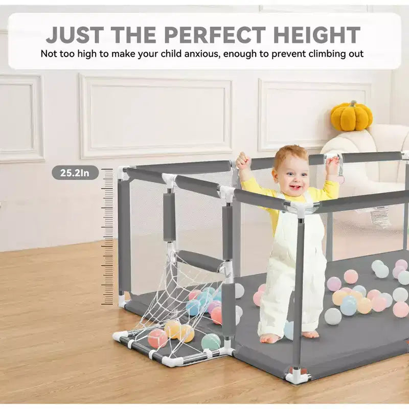 GOTGELIF 71x48 Box per Bambini a 4 Pannelli, Portatile, con Canestro da Basket