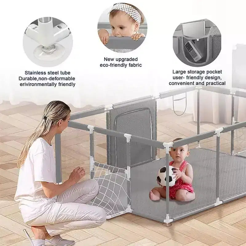 GOTGELIF 71x48 Box per Bambini a 4 Pannelli, Portatile, con Canestro da Basket