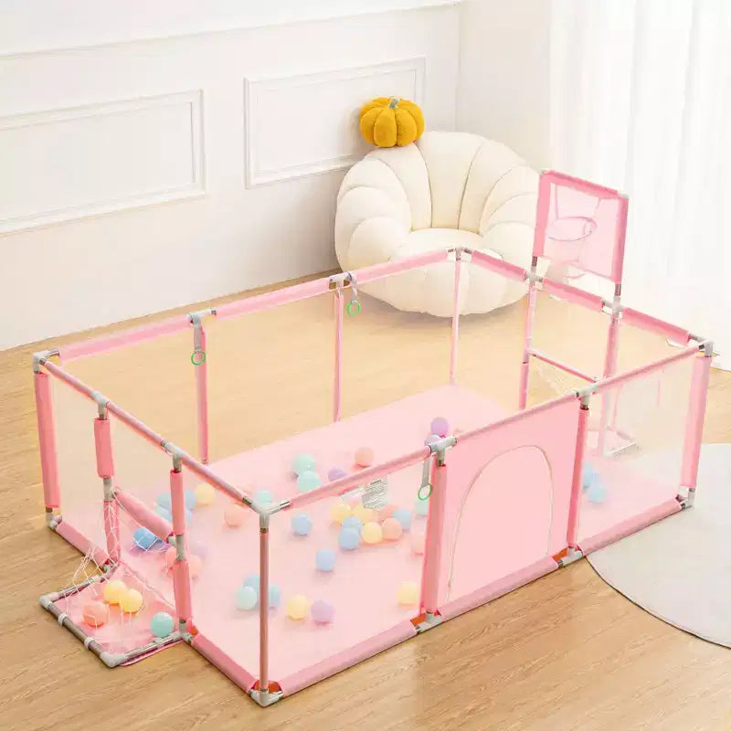 GOTGELIF 71x48 Box per Bambini a 4 Pannelli, Portatile, con Canestro da Basket