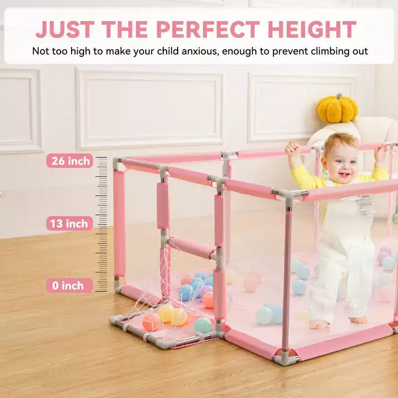 GOTGELIF 71x48 Box per Bambini a 4 Pannelli, Portatile, con Canestro da Basket
