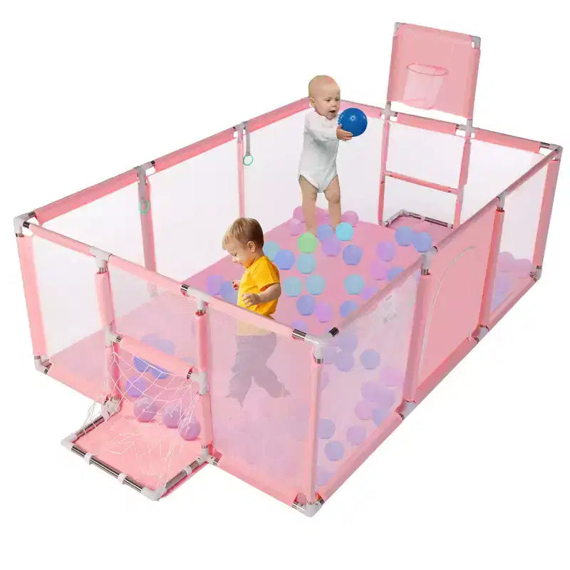 GOTGELIF 71x48 Box per Bambini a 4 Pannelli, Portatile, con Canestro da Basket