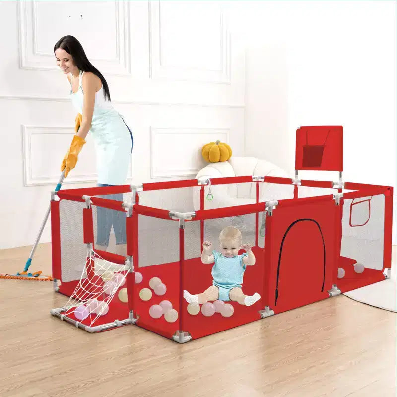 GOTGELIF 71x48 Box per Bambini a 4 Pannelli, Portatile, con Canestro da Basket