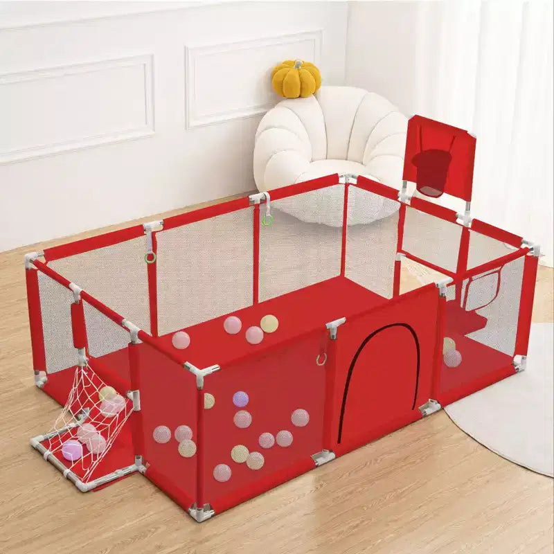 GOTGELIF 71x48 Box per Bambini a 4 Pannelli, Portatile, con Canestro da Basket