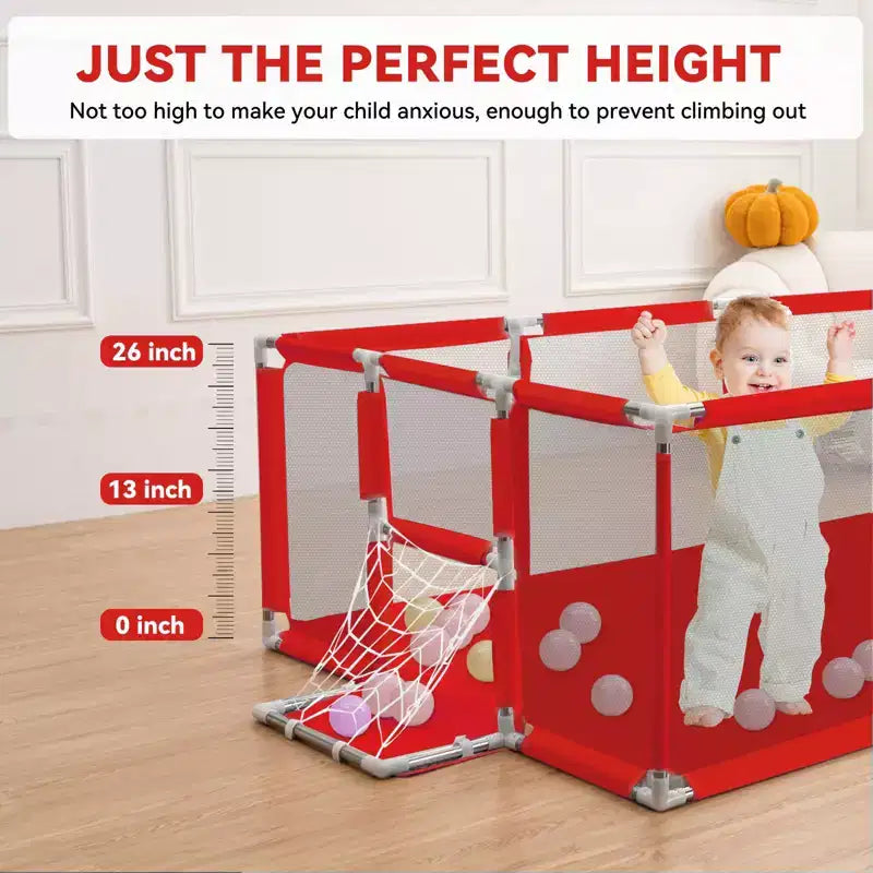 GOTGELIF 71x48 Box per Bambini a 4 Pannelli, Portatile, con Canestro da Basket