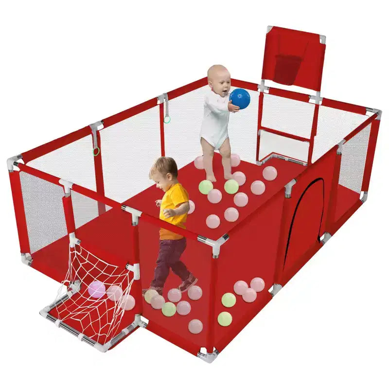 GOTGELIF 71x48 Box per Bambini a 4 Pannelli, Portatile, con Canestro da Basket