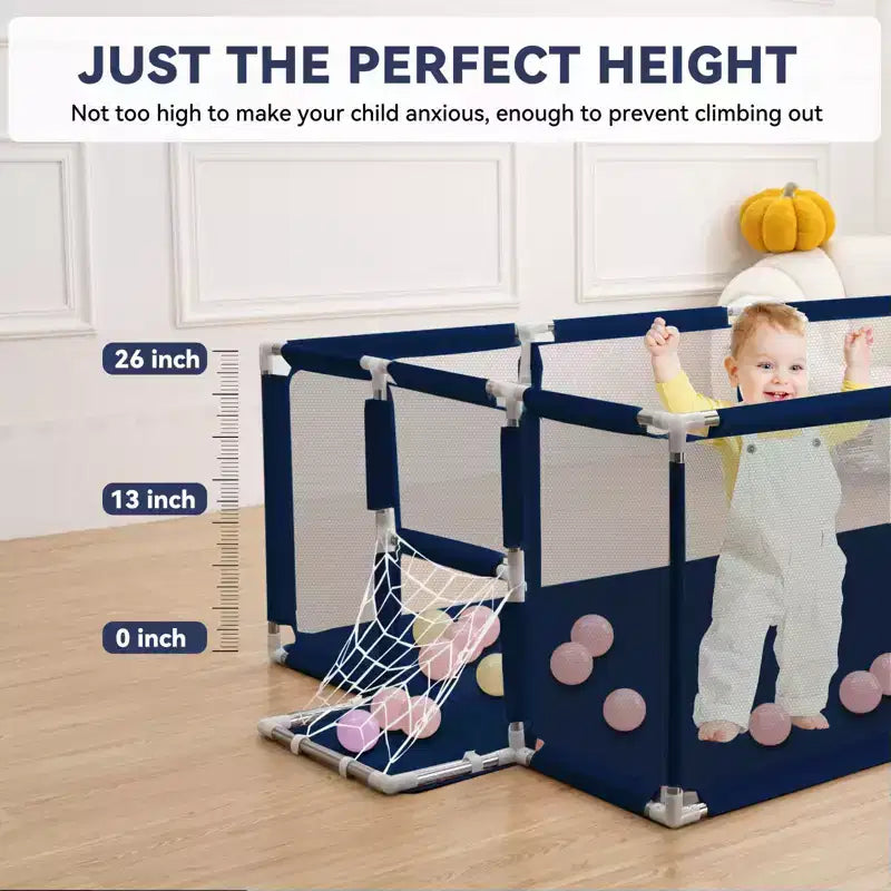 GOTGELIF 71x48 Box per Bambini a 4 Pannelli, Portatile, con Canestro da Basket