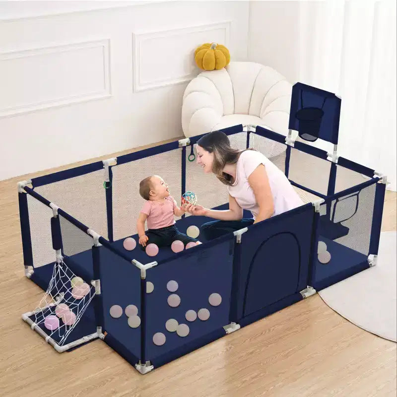 GOTGELIF 71x48 Box per Bambini a 4 Pannelli, Portatile, con Canestro da Basket