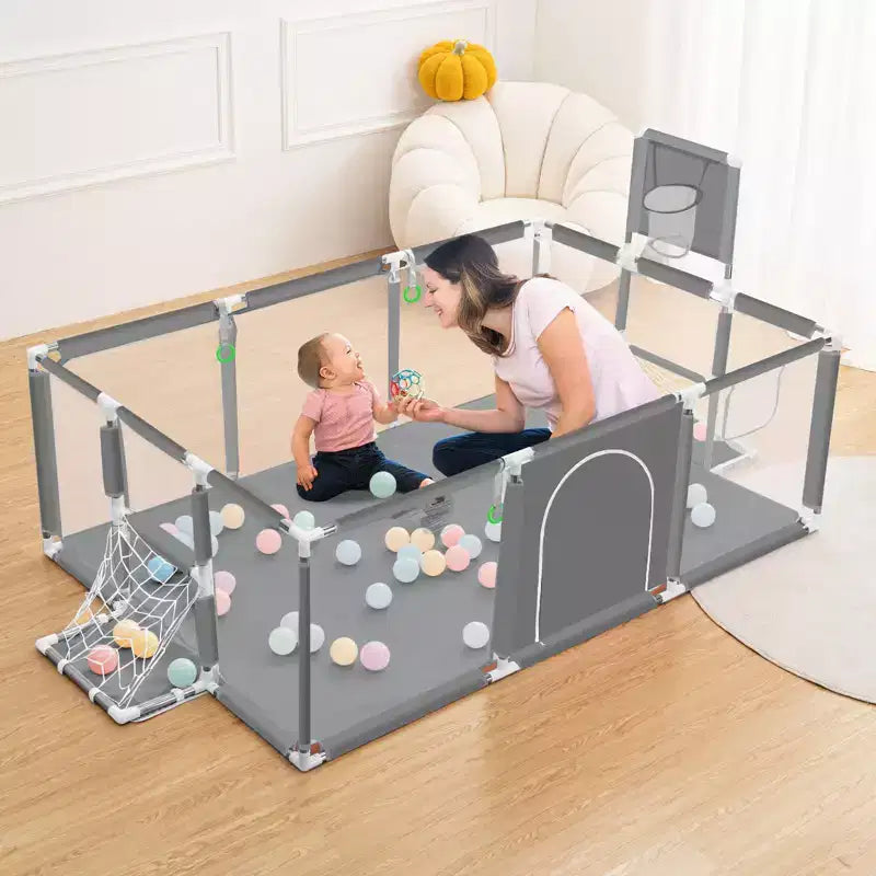 GOTGELIF 71x48 Box per Bambini a 4 Pannelli, Portatile, con Canestro da Basket