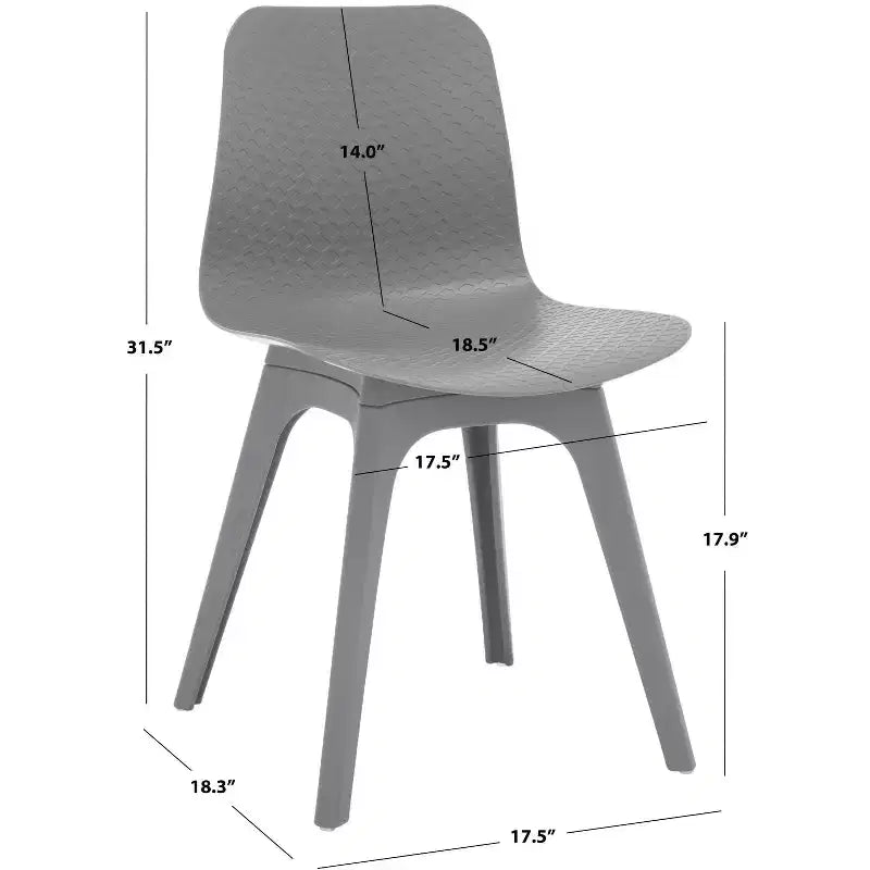 Sedia da pranzo Damiano in plastica stampata (set di 2) - SFV6901 - Safavieh Couture