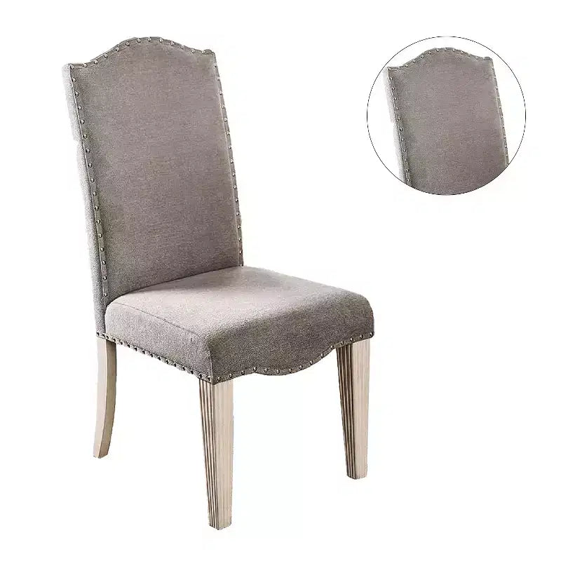 Set di 2 sedie laterali Simple Relax con finitura in chiodini decorativi grigio e bianco anticato