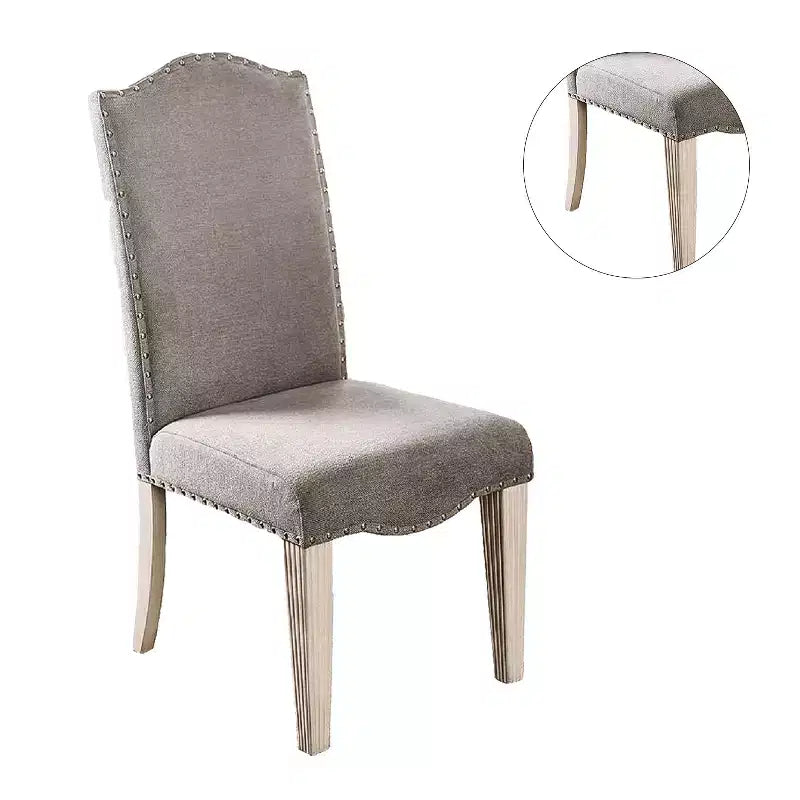 Set di 2 sedie laterali Simple Relax con finitura in chiodini decorativi grigio e bianco anticato