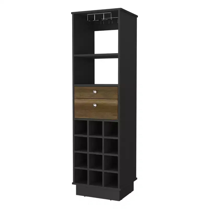 HomeRoots 18 Mobile Bar Nero con Due Cassetti