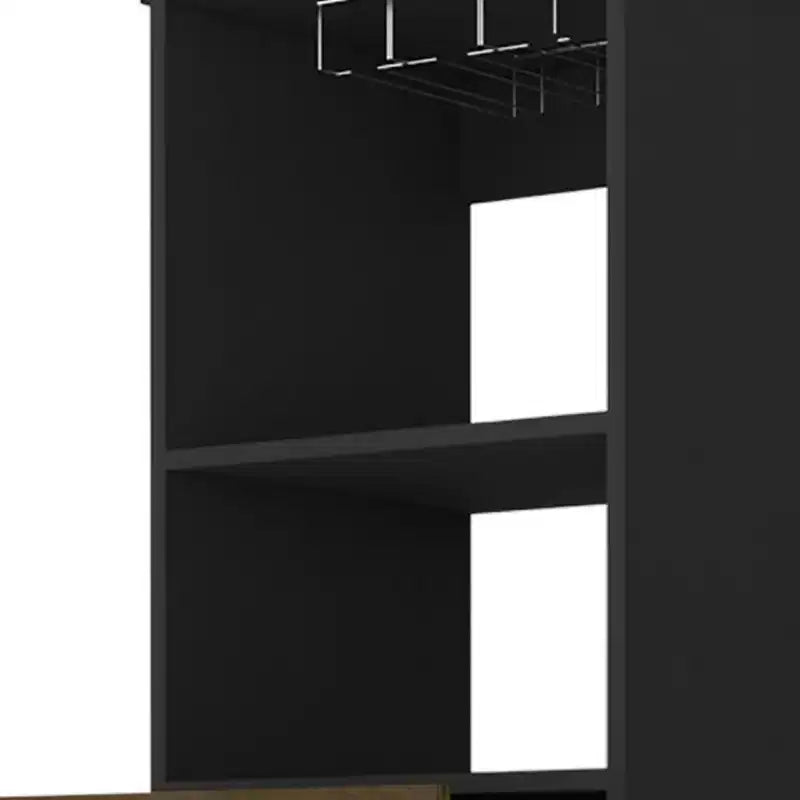 HomeRoots 18 Mobile Bar Nero con Due Cassetti