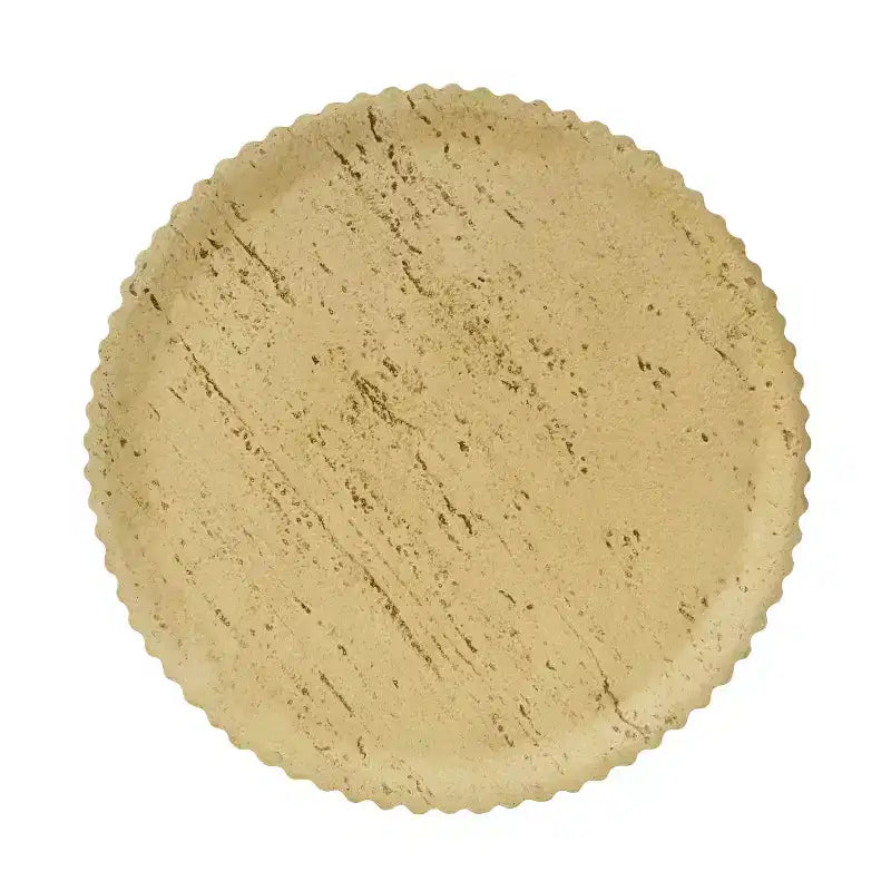 Tavolino cilindrico MGO, texture effetto legno, colore marrone antico