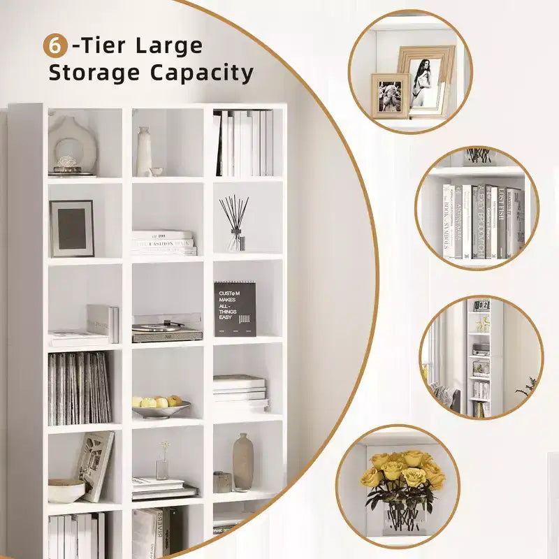 Libreria con cubi aperti a 6 ripiani MAYEERTY Ampio spazio per libri, piante e oggetti decorativi